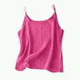 thumbnail image 1 of ORT Cotton Linen Camisole Tops Women Spaghetti Strap Loose Fit Tank Top Cami Summer Casual Sleeveless Shirts Blouse(Hot Pink,M), 1 of 6