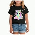 thumbnail image 1 of ORT Girl Halloween Shirt Spooky Ghost Tshirt Spooky Season Short Sleeve Tee Top Kid Fall Clothes(Black,12-18 M), 1 of 6