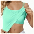 thumbnail image 1 of ORT Tank Tops for Women Built in Bra High Neck Racerback Shelf Bra Summer Cami Yoga Shirts Sleeveless Undershirt(Z03-Mint Green,XXL), 1 of 4