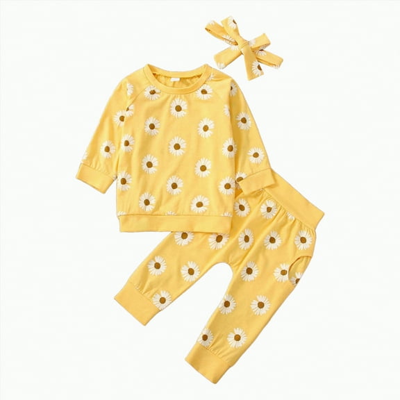 ORT Toddler Baby Football Outfits Sundays Sweatshirt Top Pants Set Cute Fall Clothes(Yellow,0-6 M)