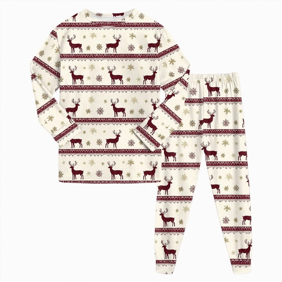 ORT Toddler Baby Girls Boy Christmas Pajamas Set Kids Sleepwear 2 Pcs Pjs Long Sleeve Top and Pant Sleepwear Clothes Sets