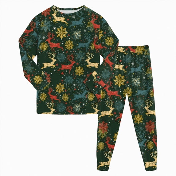 ORT Toddler Baby Girls Boy Christmas Pajamas Set Kids Sleepwear 2 Pcs Pjs Long Sleeve Top and Pant Sleepwear Clothes Sets