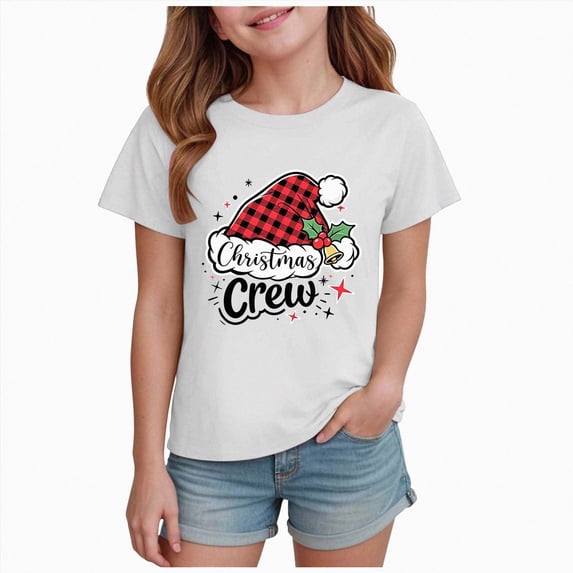 ORT Toddler Christmas Shirt Baby Kid Cute Xmas Graphic Tees Boys Girls Holiday Tops Clothes