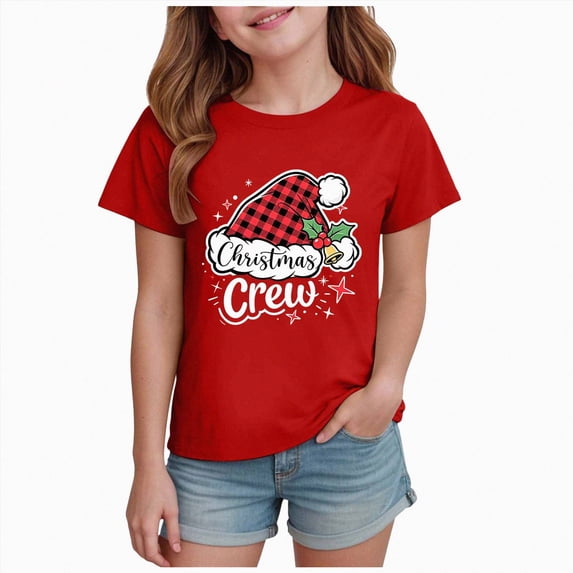 ORT Toddler Christmas Shirt Baby Kid Cute Xmas Graphic Tees Boys Girls Holiday Tops Clothes