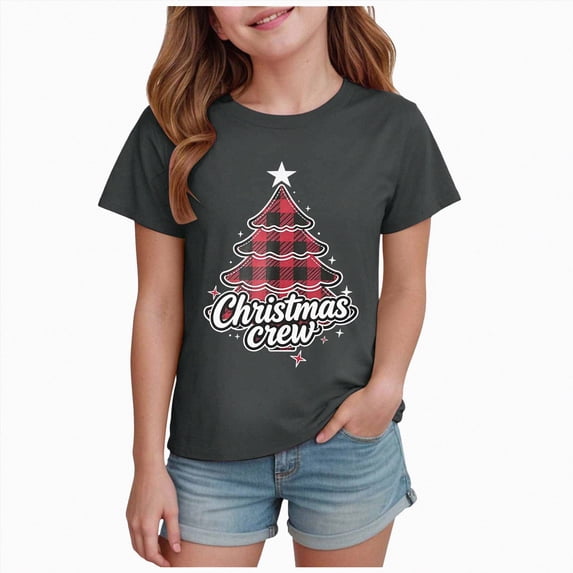 ORT Toddler Girls Boys Christmas Graphic T-Shirts Holiday Short Sleeve Tees Tops Xmas Short Sleeve Tops