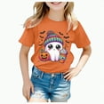 thumbnail image 1 of ORT Toddler Halloween Shirt Ghouls T-Shirt Kids Spooky Shirt Boys Girls Halloween Graphic Short Sleeve Tee Tops(Orange,6-7 Y), 1 of 5