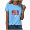 thumbnail image 1 of ORT USA Shirts for Women 4th of July Shirts America Printed Tshirt Patriotic Vintage USA Tee Tops(Z11-Sky Blue,XL), 1 of 5