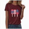 thumbnail image 1 of ORT USA Shirts for Women 4th of July Shirts America Printed Tshirt Patriotic Vintage USA Tee Tops(Z11-,3XL), 1 of 5