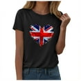 thumbnail image 1 of ORT Women American Flag Shirts USA Flag Stars Stripes Graphic Blouse Patriotic Shirt 4th of July Tee Tops Crewneck Summer T-Shirt(Z4-Black,S), 1 of 4