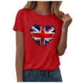 thumbnail image 1 of ORT Women American Flag Shirts USA Flag Stars Stripes Graphic Blouse Patriotic Shirt 4th of July Tee Tops Crewneck Summer T-Shirt(Z4-Red,S), 1 of 4