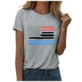 thumbnail image 1 of ORT Women's 4th of July Independence Day T-Shirt Summer USA Star Stripes Graphic Tee Tops(Z2-Grey,S), 1 of 5