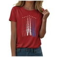 thumbnail image 1 of ORT Womens American Flag Shirt July 4th T-Shirt Graphic Tees Casual Short Sleeve Tee Top(Z1-Red,M), 1 of 5
