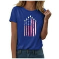 thumbnail image 1 of ORT Womens American Flag Shirt July 4th T-Shirt USA Flag Stars Stripes Graphic Short Sleeve Casual Tops(Z4-Blue,3XL), 1 of 5