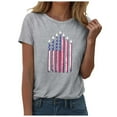 thumbnail image 1 of ORT Womens American Flag Shirt July 4th T-Shirt USA Flag Stars Stripes Graphic Short Sleeve Casual Tops(Z4-Grey,XXL), 1 of 5