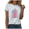 thumbnail image 1 of ORT Womens American Flag Shirt July 4th T-Shirt USA Flag Stars Stripes Graphic Short Sleeve Casual Tops(Z4-White,XXL), 1 of 5