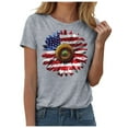 thumbnail image 1 of ORT Womens American Flag T Shirt Patriotic Shirts Short Sleeve Patriotic Shirt 4th of July Tee Tops Crewneck Summer T-Shirt(Z2-Grey,S), 1 of 6