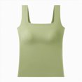 thumbnail image 1 of ORT Womens Tank Tops with Built in Bra Camis Scoop Neck Sleeveless Crop Top Comfy Summer Homerwear(Z03-Green,L), 1 of 8