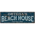 thumbnail image 1 of ORTEGA'S Beach House Blue Rustic Cabin Home Decor 6x18 Metal 206180026296, 1 of 1
