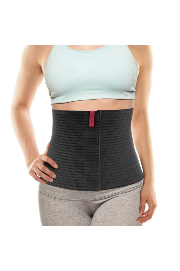 10.25" Abdominal Binder for Men and Women/Postpartum Post-operative Post-surgery Wrap/Abdomen Navel Umbilical Hernia Support Belt / 524010 Black L/XXL