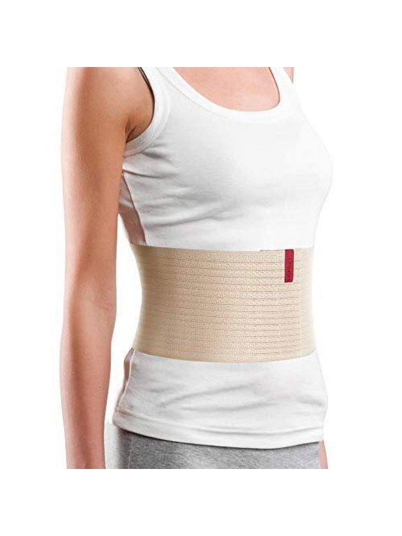 6.25" Abdominal Binder for Men and Women/Postpartum Post-operative Post-surgery Wrap/Abdomen Navel Umbilical Hernia Support Belt / 524006 Beige L/XXL