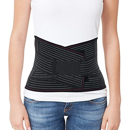 ORTONYX Back Brace for Man and Women with Lumbar Pad - Lower Back Support Belt Neoprene Free Breathable Fabric - Pain Relief for Herniated Disc, Sciatica, Scoliosis -XL/XXL 39.7"-47.6" Black