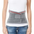 thumbnail image 1 of ORTONYX Lumbar Support Belt Lumbosacral Back Brace  Ergonomic Design and Breathable Material - lower back pain relief warmer stretcher - XS/M Waist 26"-32.2" Gray/Red, 1 of 9