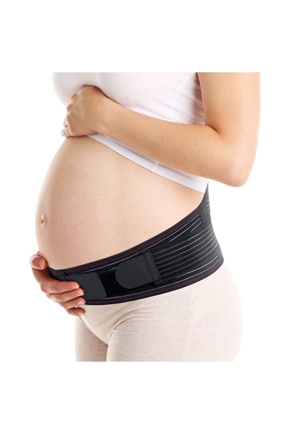 Maternity Support Belt - Back, Pelvic, Hip, Abdomen, Sciatica Pain Relief - Belly Band for Pregnant Women- L/XXL Black