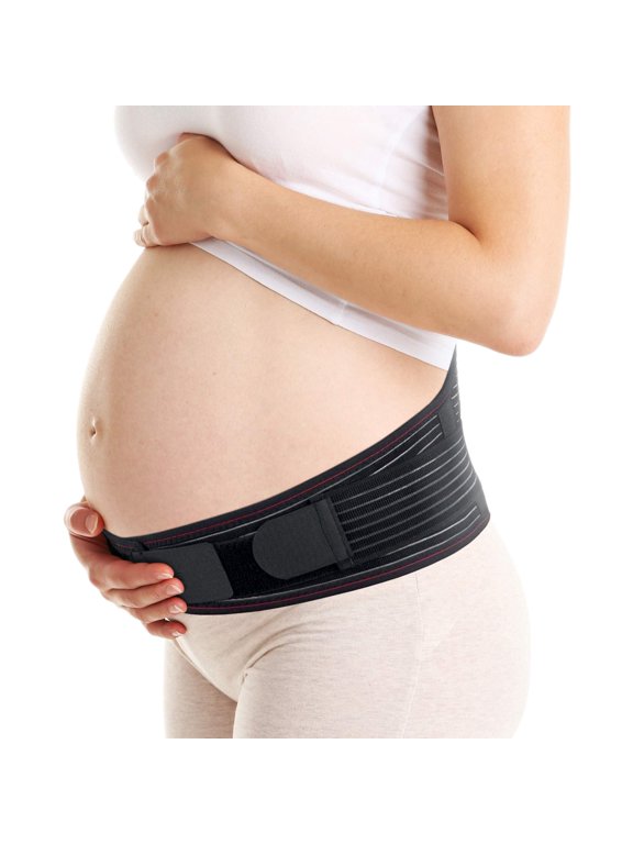 Maternity Support Belt - Back, Pelvic, Hip, Abdomen, Sciatica Pain Relief - Belly Band for Pregnant Women - S/M Black