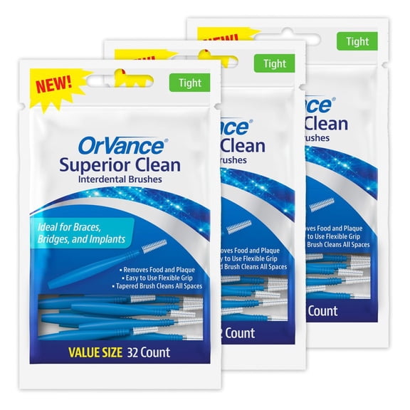 ORVANCE Interdental Brushes - 32 Count (Pack of 3)