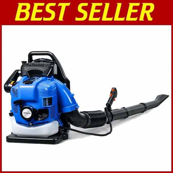 ORVELDIN 4-Cycle Backpack Leaf Blower, 75.6CC Gas Powered Cordless Grass Blower Lawn Blower Single Cylinder Air Cooled Cleaner Garden Tool for Lawn Yard Blowing Dust Debris 900CFM