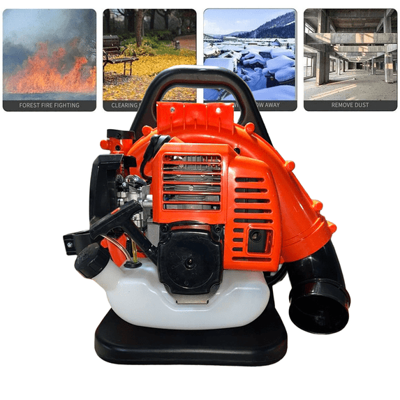 ORVELDIN 52cc Gas Backpack Leaf Blower, 2 Stroke Engine 550CFM Leaf Blower, 200MPH Tank Backpack Snow Blower for Lawn Care Yard Dust Debris Ergonomic Design, Low Vibration, Gifts for Dad