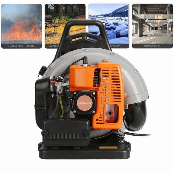 ORVELDIN 63CC 3HP 2-Stroke Engine Gas Backpack Leaf Blower, High Power with 665 CFM Large Airflow, Professional Outdoor Tool for Lawn, Yard, Sidewalk & Snow Blowing