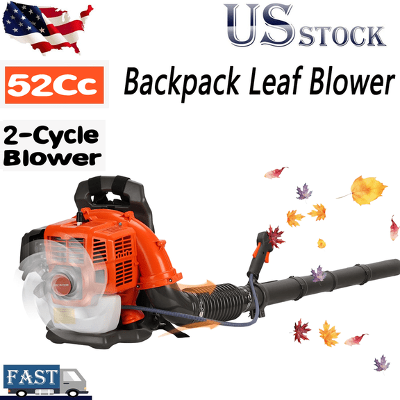 ORVELDIN Backpack Leaf Blower Gas Powered - 52 CC 550 CFM 2 Cycle Backpack Gas Powered Leaf Blower, Grass Lawn Blower Air Cooling Gasoline Grass, Snow Blower for Garden (220MPH MAX)
