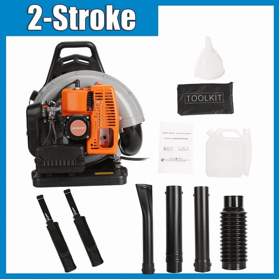 ORVELDIN Gas Leaf Blower, 63CC 2 Cycle Backpack Leaf Blower, New Gas Powered Leaf Blower, 665 CFM Snow Blower, Gas Blowers for Lawn Care, Snow Removal