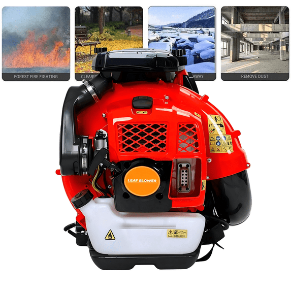 ORVELDIN Leaf Blower, 80cc 900cfm Gas Powered Backpack Leaf Blower, 2 Cycle Gas Leaf Blower Rass Lawn Blower Backpack Snow Blower for Garden, Powerful Clearing for Lawn Care Yard Dust Debris
