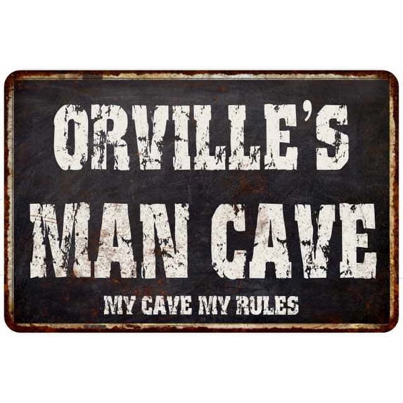 ORVILLE'S Man Cave Black Grunge Sign Home Décor Gift Cave Funny 112180004423