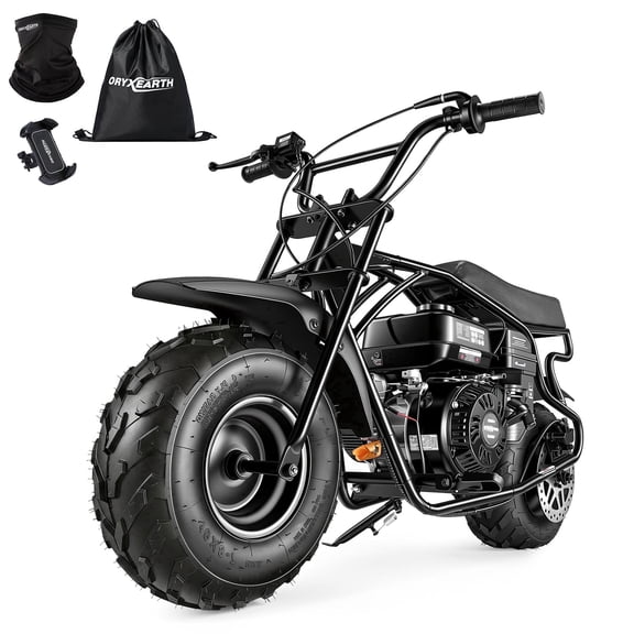 Oryxearth BRM200-2 Basic 4-Stroke Minibike, 196CC Gas Powered Dirt Bike,Off-Road Trail for Adult, up to 35 Mph, Black