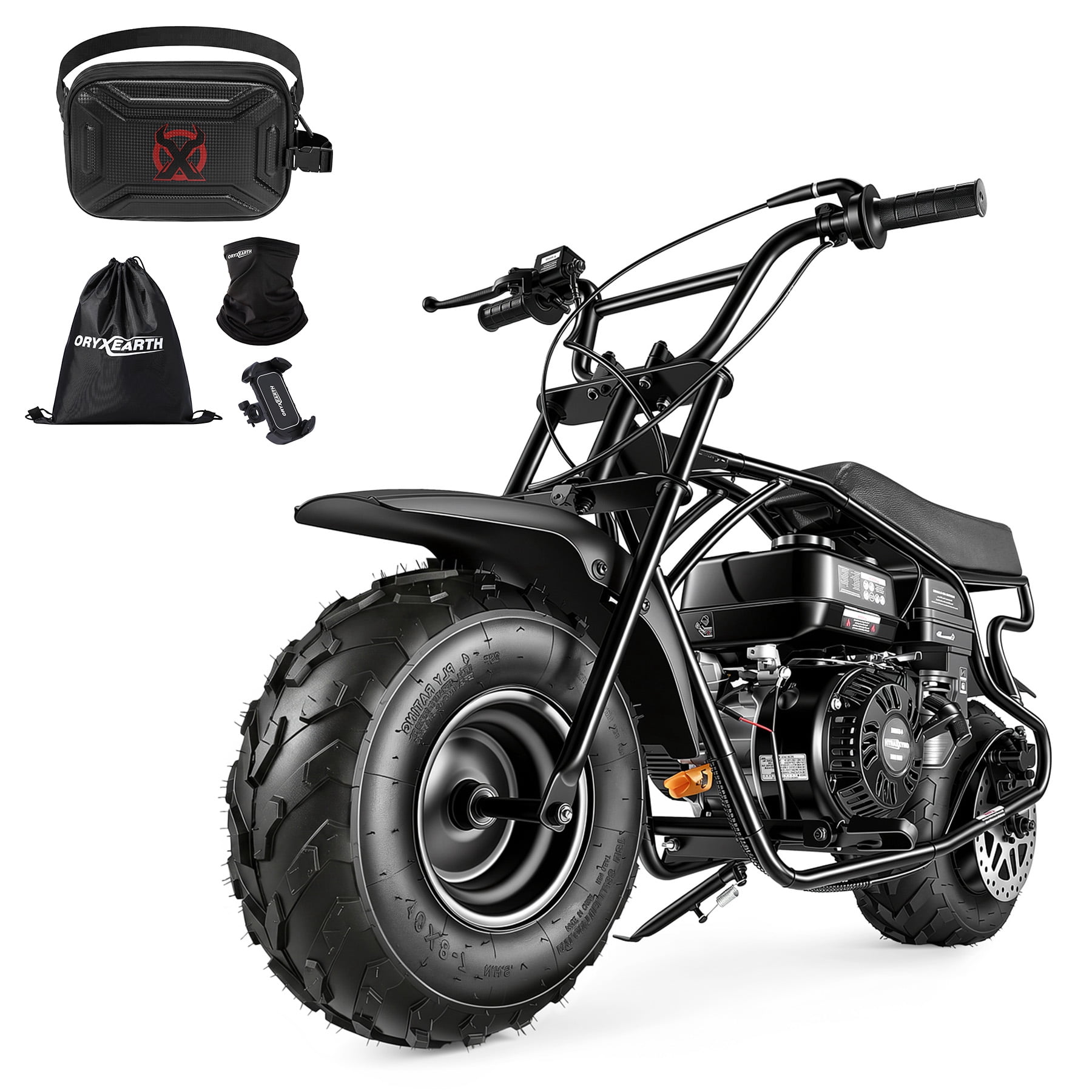 Oryxearth 4-Stroke Mini Bike, 196CC Gas Powered Dirt Bike, Off