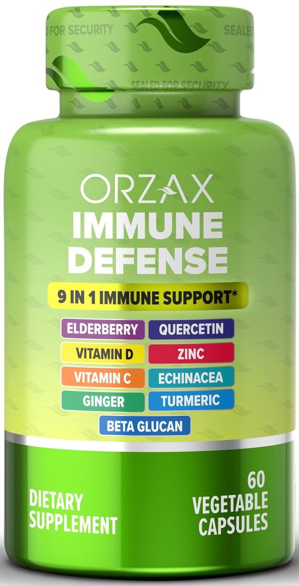 ORZAX 9 in 1 Immune Defense Supplement High Strength Vitamin C & D with
