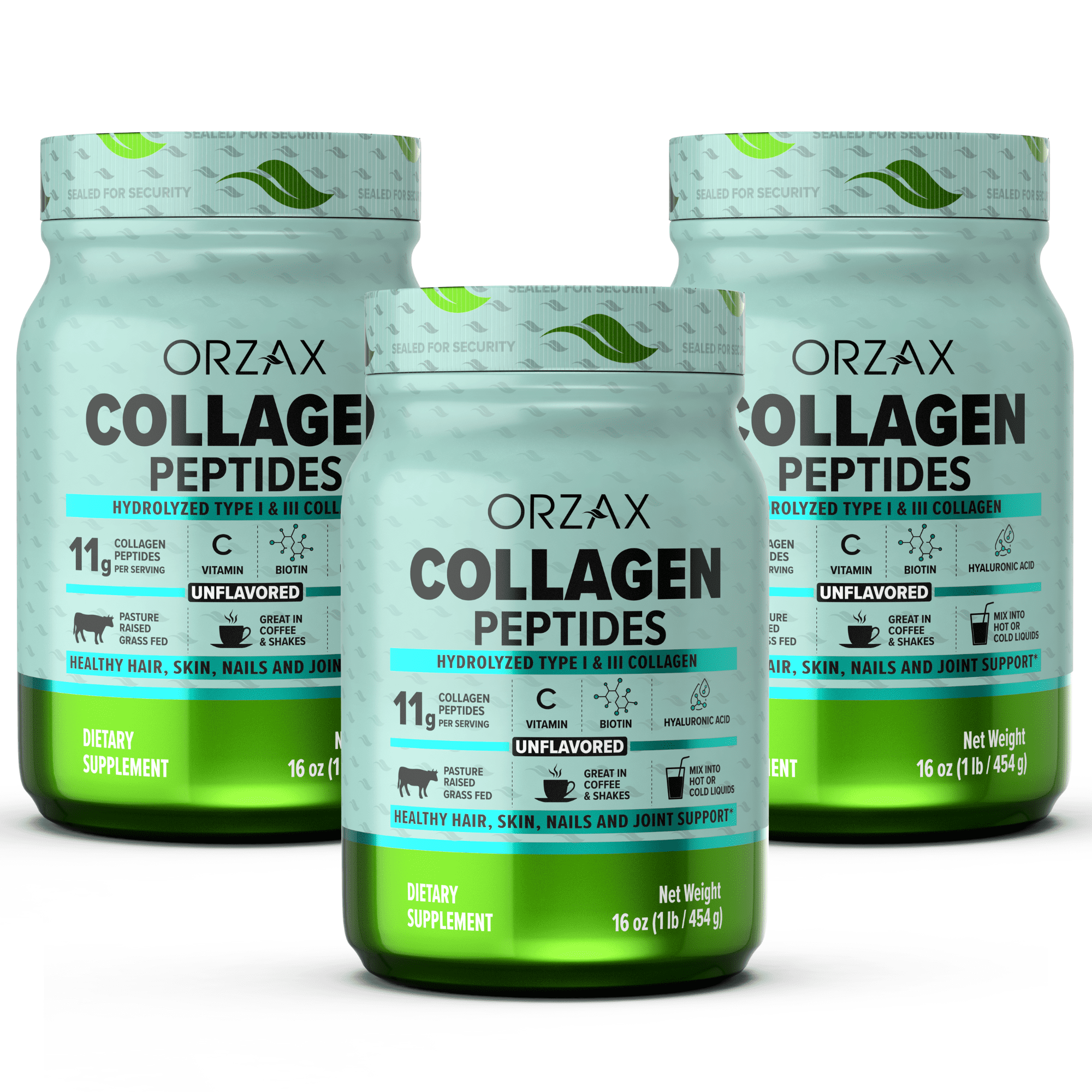 ORZAX Collagen Peptides Powder - Hair, Skin, Nails, Bone