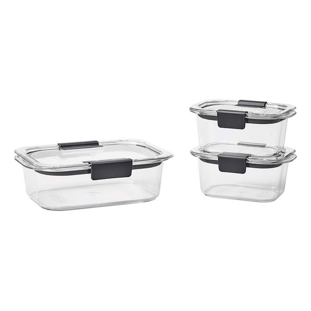 Rubbermaid® Brilliance® Leak-Proof Food Storage Containers with Airtight Lids, Set of 3 (6 Pieces Total) | BPA-Free & Stain Resistant