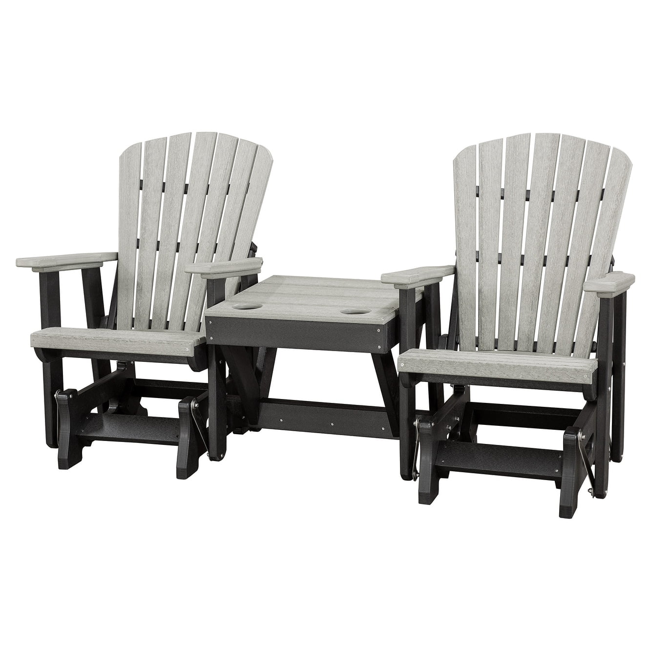 OS Home Office Double Glider Center Table Light Gray Black Walmart