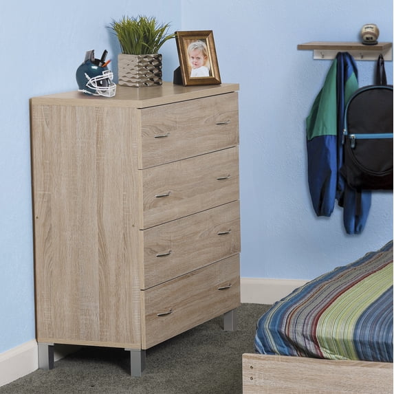 OS Home & Office Furniture Contemporary Four Drawer Chest Sandy Birch Dresser