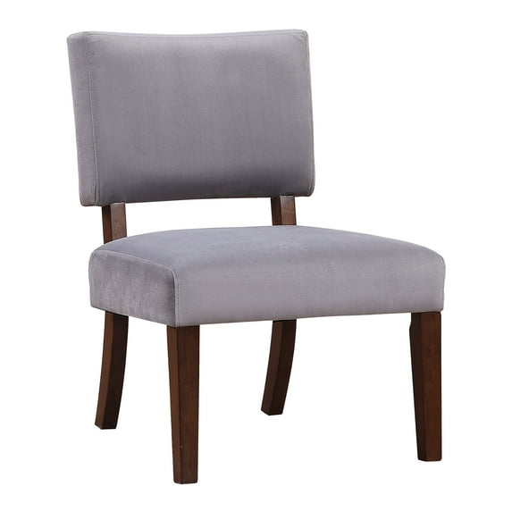 American Furniture Classics OS Home and Office Furniture Jasmine Upholstered Accent Chair with Wooden Legs-Finish:Charcoal Velvet