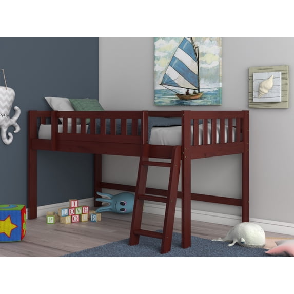 OS Home & Office Model 82804-1 Merlot Twin Low Loft Bed
