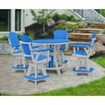 thumbnail image 1 of OS Home and Office Model CR130BW-K Five Piece Round Counter Height Dining Set in Blue on a White Base, 1 of 7