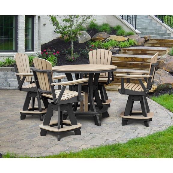 OS Home and Office CR130WWBK-K Five Piece Round Counter Height Dining Set