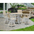 thumbnail image 1 of OS Home and Office   Five Piece Round Counter Height Dining Set in Weatherwood on a White Base, 1 of 5