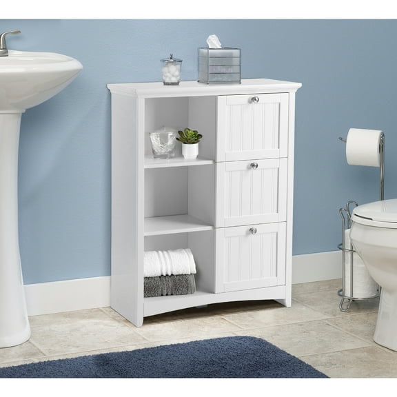 OS Home and Office Furniture 31.5" 3-Drawer Wood Storage Chest in White