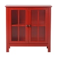 thumbnail image 1 of OS Home and Office Furniture 31.5" Wood Accent Display Cabinet in Red, 1 of 5